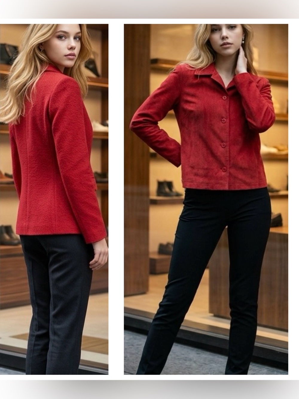 Briggs New York Vintage Y2K Women’s Sz M red faux-suede shirt jacket Red